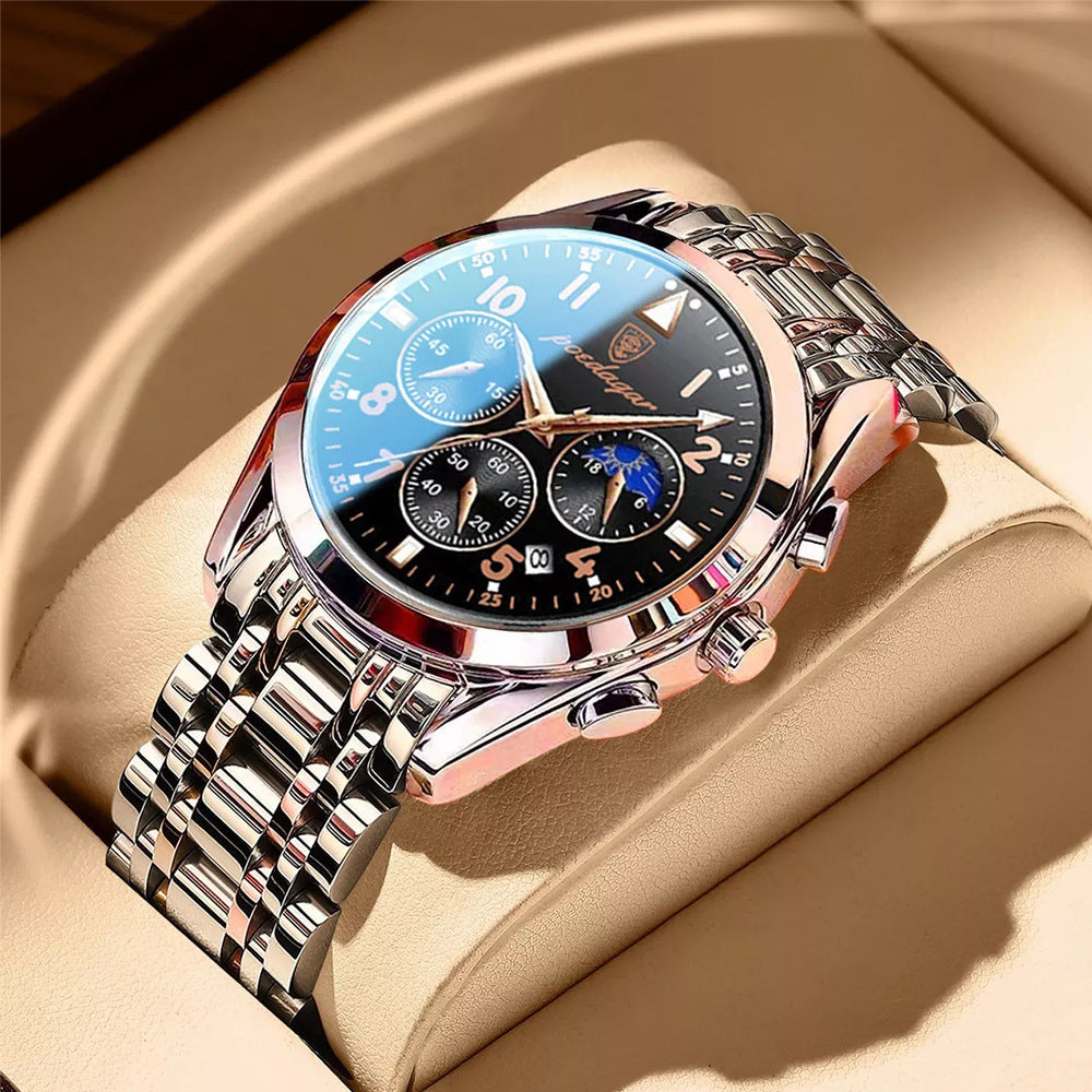 POEDAGAR montre Quartz Multifonction pour Homme (CJ)