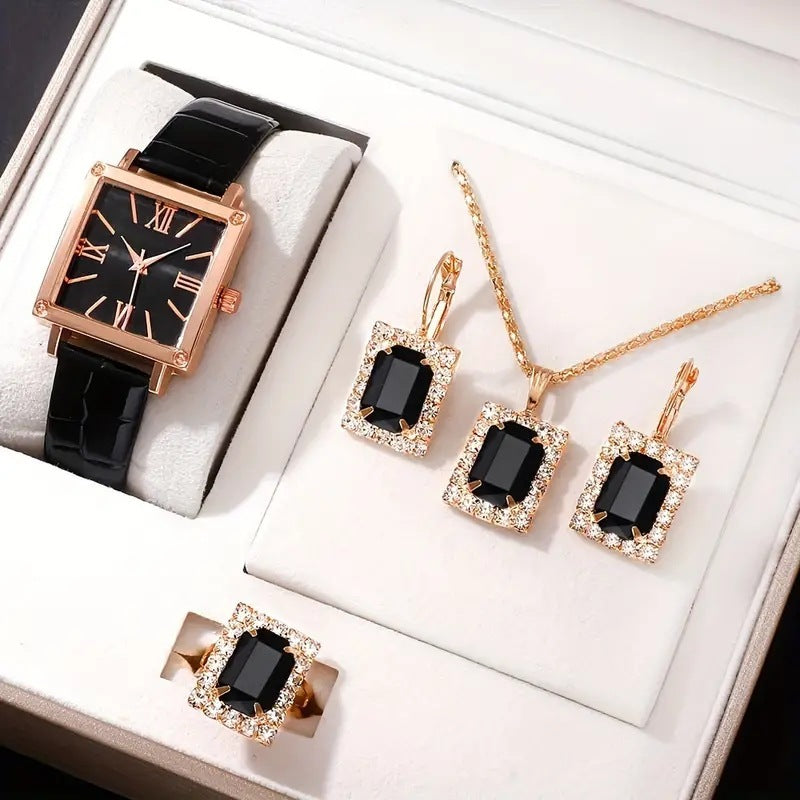 Élégance Royale - Ensemble Bijoux & Montre de Luxe
