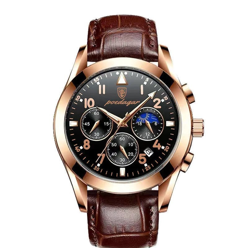 POEDAGAR montre Quartz Multifonction pour Homme (CJ)