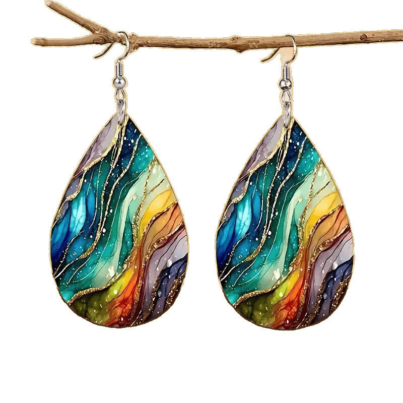 Boucles d’Oreilles Goutte Élégance Acrylique – Style Cercle