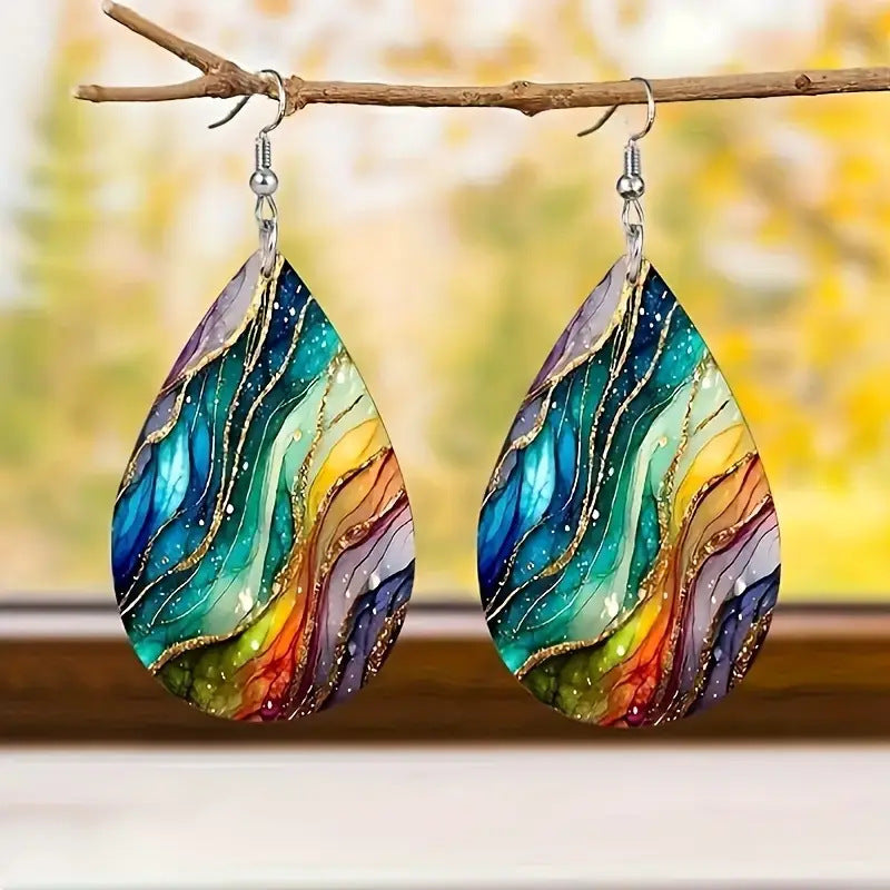 Boucles d’Oreilles Goutte Élégance Acrylique – Style Cercle