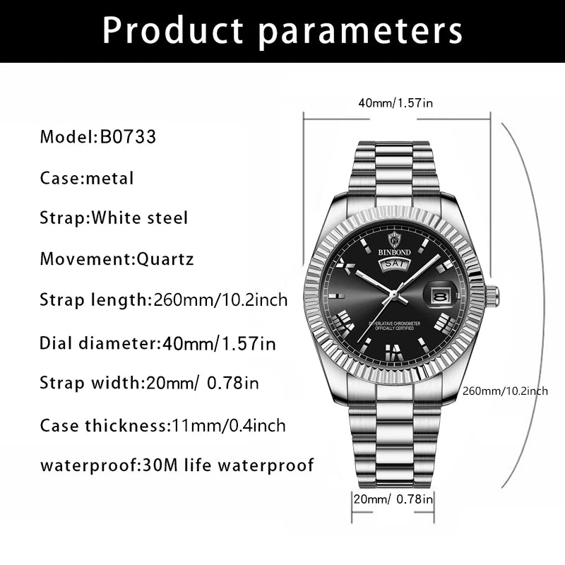 Montre BINBOND pour Homme : Élégance Luxueuse à Votre Poignet (DS)