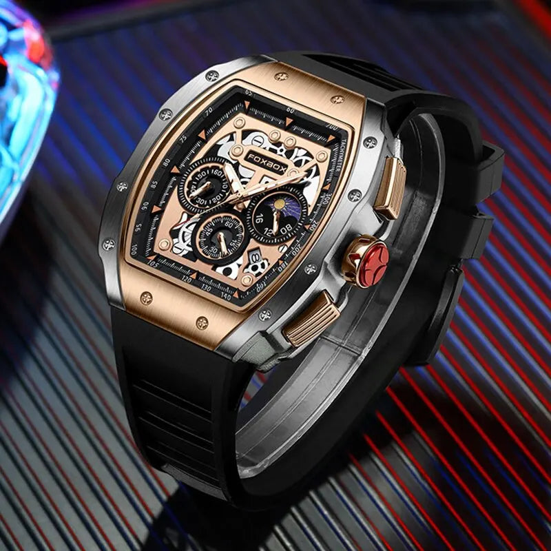LIGE FOXBOX Montre Homme - Chronographe Quartz, Étanche (DS)