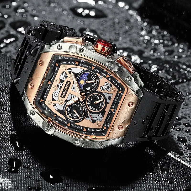 LIGE FOXBOX Montre Homme - Chronographe Quartz, Étanche (DS)