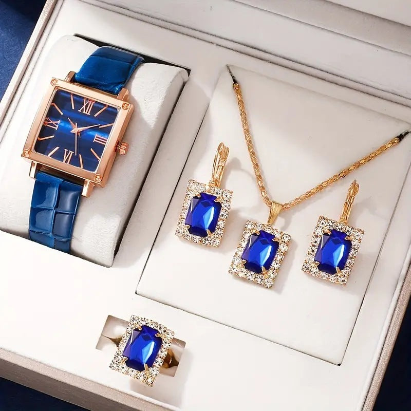 Élégance Royale - Ensemble Bijoux & Montre de Luxe