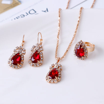 Parure Éclat Impérial - Collier, Boucles & Bague avec Pierres Précieuses