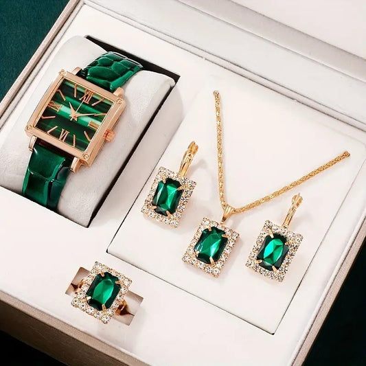 Élégance Royale - Ensemble Bijoux & Montre de Luxe