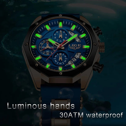 Fashion Watches for Man Sport Military Silicagel Wrist Watch Men Watch 2022 NEW Top LIGE Brand Casual Chronograph Relojes Hombre