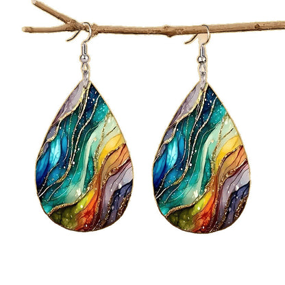 Boucles d’Oreilles Goutte Élégance Acrylique – Style Cercle