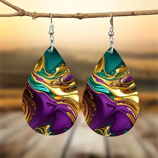 Boucles d’Oreilles Goutte Élégance Acrylique – Style Cercle