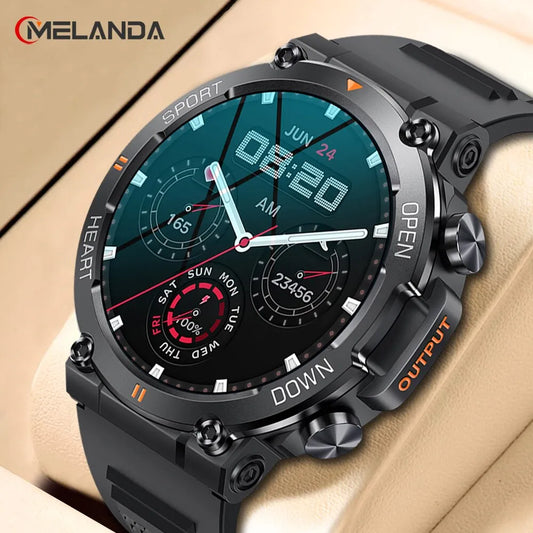 Montre Connectée Sportive MELANDA Android IOS K56 - Bluetooth 5.0, Écran Tactile HD 1,39 Pouce, Moniteur Cardiaque, Appels Bluetooth (DS)