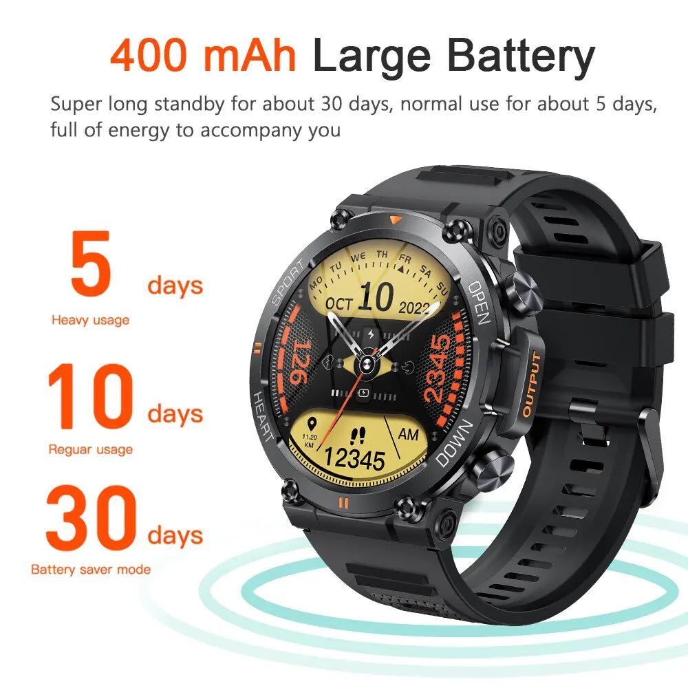 Montre Connectée Sportive MELANDA Android IOS K56 - Bluetooth 5.0, Écran Tactile HD 1,39 Pouce, Moniteur Cardiaque, Appels Bluetooth (DS)