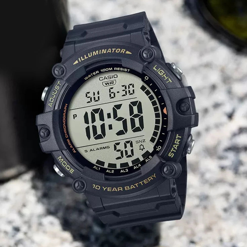 Casio Montre Militaire Homme 10 Ans d'Autonomie 100m Étanche Quartz Digital Sport (DS)